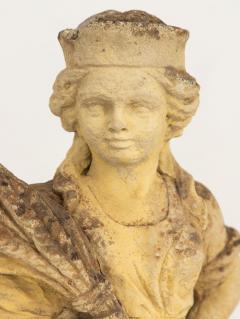 Woman Holding Sheaf of Wheat Concrete Garden Ornament England Mid 20th Century - 3481723