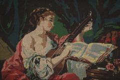Woman Playing The Lute Tapestry - 3209950