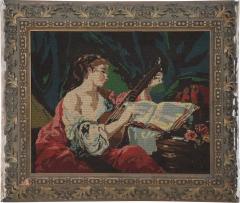 Woman Playing The Lute Tapestry - 3223787
