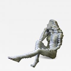 Woman Sitting Wood Sculpture - 3440143