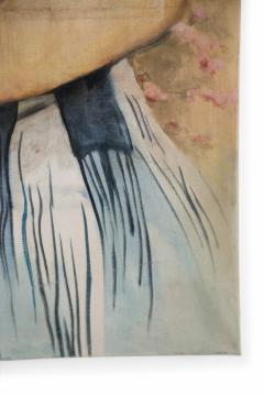 Woman With Paper Fan Portrait Painting - 3186289