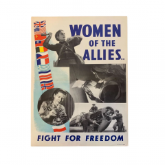 Women of the Allies Fight For Freedom Vintage WWII British Poster - 4123705