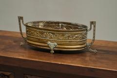 Wonderful 19th Century Neoclassical Cachepot or Planter in Patinated Brass - 4526470