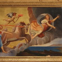 Wonderful 19th century painting on panel the chariot of Aurora - 3917653