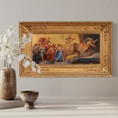 Wonderful 19th century painting on panel the chariot of Aurora - 3917655