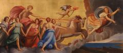 Wonderful 19th century painting on panel the chariot of Aurora - 3918137