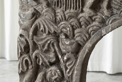 Wonderful Antique Bas Relief Fireplace Surround in Hand Carved Stone - 4803218