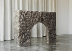Wonderful Antique Bas Relief Fireplace Surround in Hand Carved Stone - 4803252