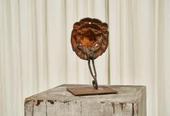 Wonderful Antique Lions Head in Polychrome and Cast Iron on Stand - 4528439