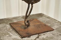 Wonderful Antique Lions Head in Polychrome and Cast Iron on Stand - 4528441