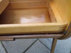 Wonderful Danish Modern Teak Cylindrical Roll Top Sewing Caddy Basket - 1760245
