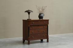 Wonderful Empire Style Chest of Drawers in Oak and Brass The Netherlands 1820s - 4582214