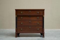 Wonderful Empire Style Chest of Drawers in Oak and Brass The Netherlands 1820s - 4582253