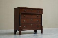 Wonderful Empire Style Chest of Drawers in Oak and Brass The Netherlands 1820s - 4582308