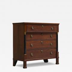 Wonderful Empire Style Chest of Drawers in Oak and Brass The Netherlands 1820s - 4582848