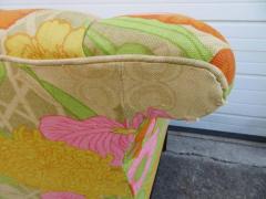 Wonderful Flowered Linen Chippendale Style Camelback Loveseat Sofa Midcentury - 1550540