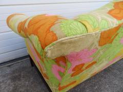 Wonderful Flowered Linen Chippendale Style Camelback Loveseat Sofa Midcentury - 1550545
