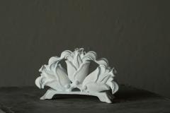 Wonderful Late 19th Century Letter or Napkin Holder in White Painted Cast Iron - 4582317