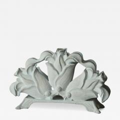 Wonderful Late 19th Century Letter or Napkin Holder in White Painted Cast Iron - 4582854