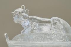 Wonderful Lidded Box with Cow in Glass Mid 20th Century - 4677173