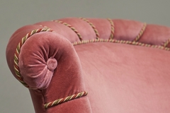 Wonderful Lounge Chair in Pink Velvet Late 19th Century - 4803381