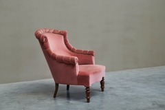 Wonderful Lounge Chair in Pink Velvet Late 19th Century - 4803425