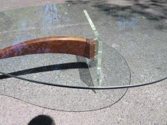 Wonderful Lucite Sculptural Walnut Coffee Table Midcentury - 1534546