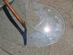 Wonderful Lucite Sculptural Walnut Coffee Table Midcentury - 1534548