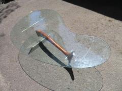 Wonderful Lucite Sculptural Walnut Coffee Table Midcentury - 1534549