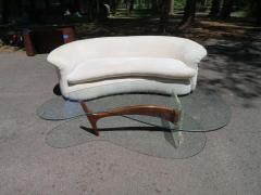 Wonderful Lucite Sculptural Walnut Coffee Table Midcentury - 1534551