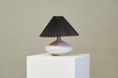 Wonderful Mid Century Studio Pottery Table Lamp with Pliss Shade 1960s - 4677153