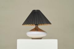 Wonderful Mid Century Studio Pottery Table Lamp with Pliss Shade 1960s - 4677180