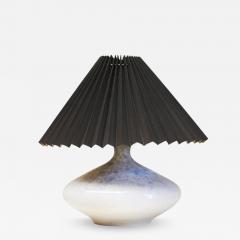 Wonderful Mid Century Studio Pottery Table Lamp with Pliss Shade 1960s - 4682421