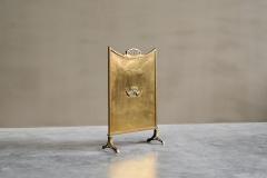 Wonderful Neoclassical Fire Screen in Patinated Brass Late 19th Century - 4395639