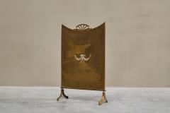 Wonderful Neoclassical Fire Screen in Patinated Brass Late 19th Century - 4395790