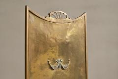 Wonderful Neoclassical Fire Screen in Patinated Brass Late 19th Century - 4395890