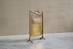 Wonderful Neoclassical Fire Screen in Patinated Brass Late 19th Century - 4395893
