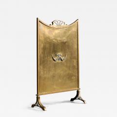 Wonderful Neoclassical Fire Screen in Patinated Brass Late 19th Century - 4396923