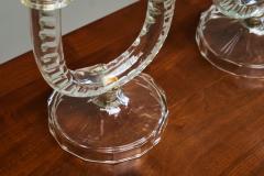 Wonderful Pair of Crystal Art Deco Candle Holders France 1930s - 4677190