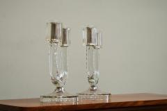 Wonderful Pair of Crystal Art Deco Candle Holders France 1930s - 4677197