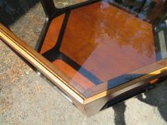 Wonderful Pair of Lane Octagon Glass Walnut Side End Tables Mid Century Modern - 1444777