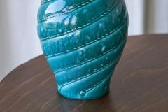 Wonderful Rope Themed Art Deco Vase in Turquoise Europe 1930s - 4677239