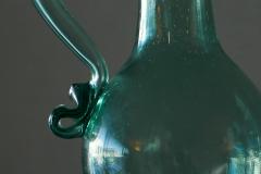 Wonderful Sea Green Venetian Style Glass Pitcher in Hand Blown Art Glass - 4608355