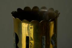 Wonderful Vase in Patinated and Perforated Brass 1920s - 4582327