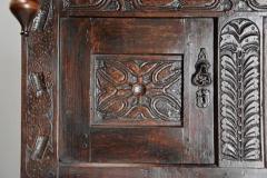 Wonderful mid 17thc carved oak press cupboard with superb patina - 4800040