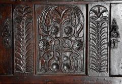 Wonderful mid 17thc carved oak press cupboard with superb patina - 4800045