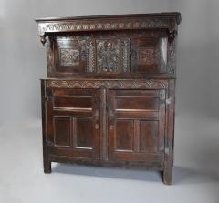Wonderful mid 17thc carved oak press cupboard with superb patina - 4800048