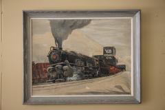 Wonderful train painting Signed by the artist WALLACE - 880211