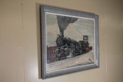 Wonderful train painting Signed by the artist WALLACE - 880216