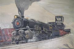 Wonderful train painting Signed by the artist WALLACE - 880223